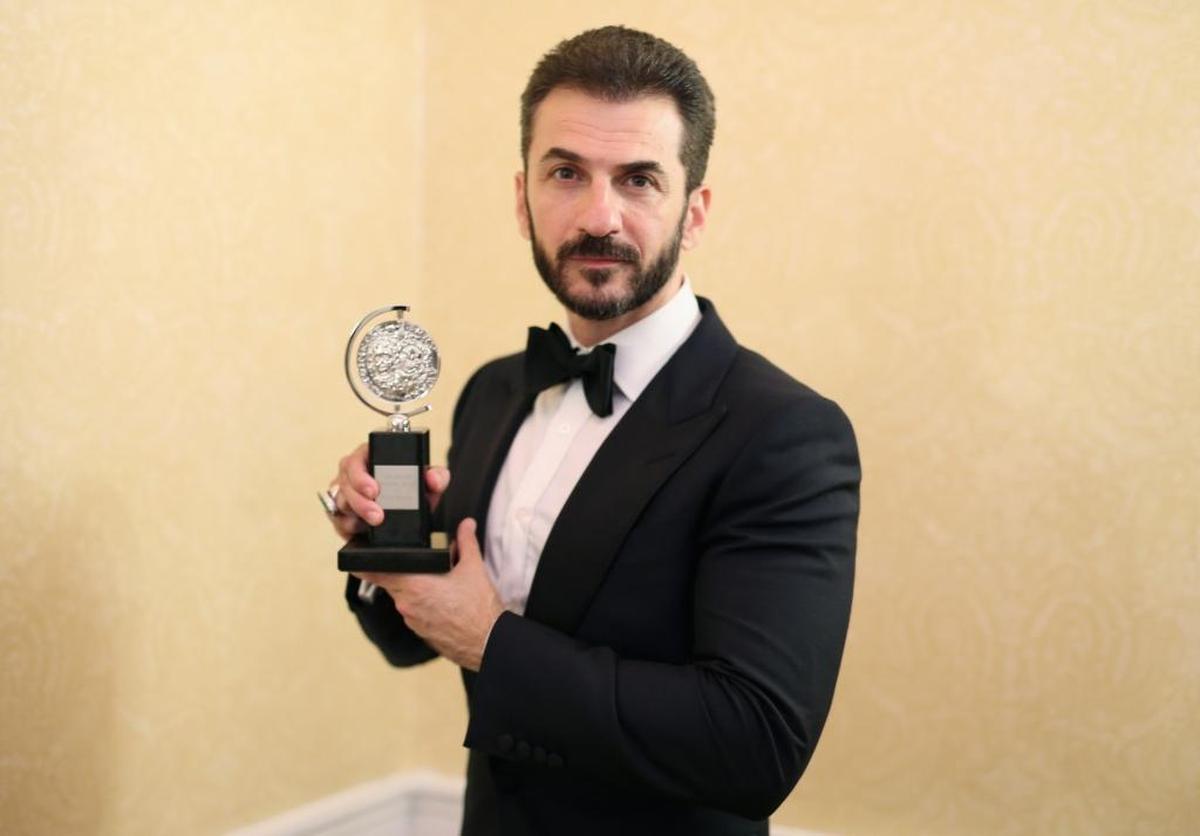 Michael Aronov, a New World grad, won the Tony for Best Featured Actor in a Play for “Oslo.” He poses in the press room during the 2017 Tony Awards on June 11, 2017, in New York City.