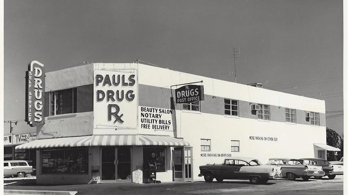 
MIAMI LANDMARK: Eleanor Pesce opened Paul’s Drugs (seen here in 1957) on Northwest Seventh Avenue in Miami. By the 1960s, with the addition of a Western Union, post office, beauty salon and soda fountain, Paul’s Drugs became a favorite neighborhood draw until its sale in the mid-’80s.
