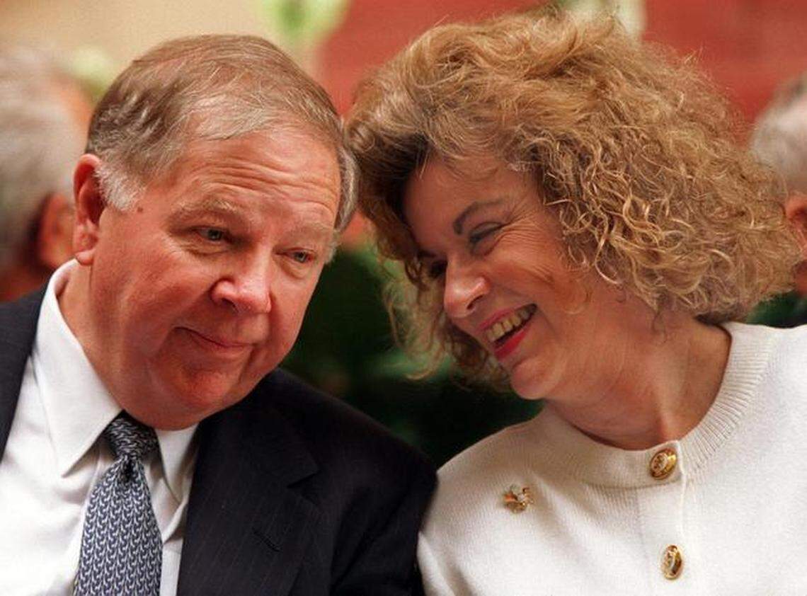 Robert H. McCabe, president of Miami Dade College from 1980 to 1995 with his wife, historian Arva Moore Parks, in 1997.