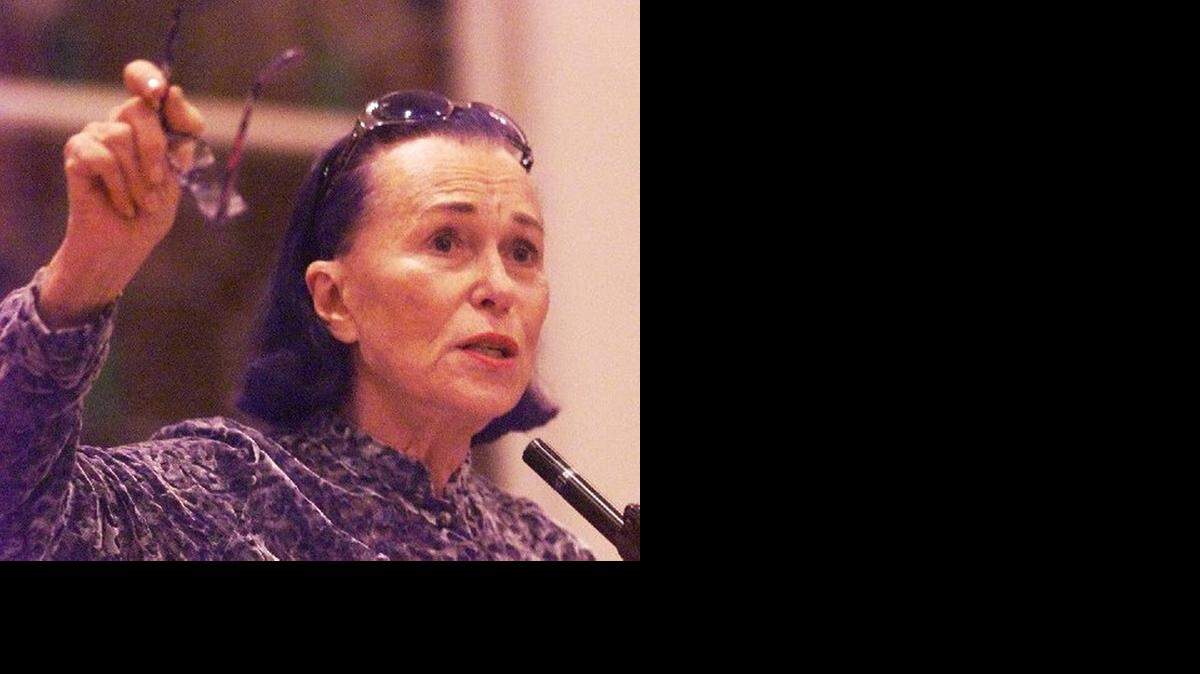 
Bess Myserson speaks as part of a public program on hatred and terror at the Jewish Museum of Florida in Miami Beach in 2001.

