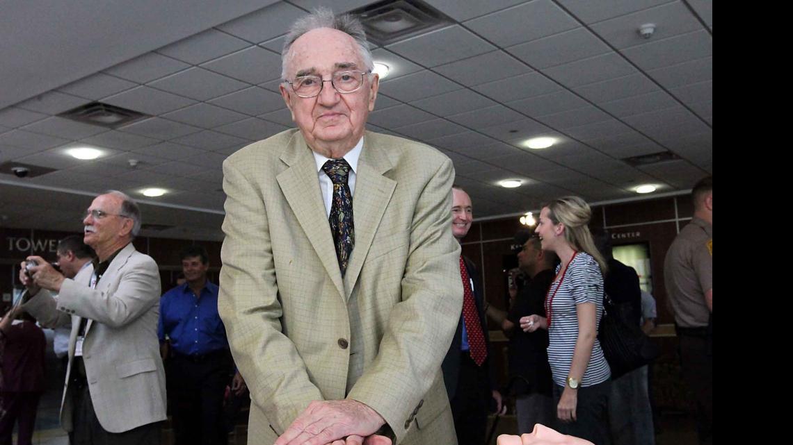 
HE HAS THE BEAT: In 1960, Dr James Jude, working alongside two colleagues at Johns Hopkins Hospital, pioneered research that led to the development of cardiopulmonary resuscitation (CPR). In this March 2011 photo, Jude, who went on to a long medical career in Miami, demonstrated how to apply hands-only CPR, during an event at Kendall Regional Center Medical Center. 

