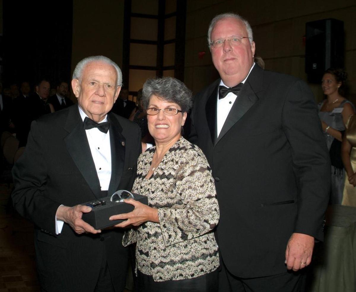 On Jan. 7, 2006, Horacio Aguirre (left), Barry University President Sister Linda Bevilacqua and Barry University Board Chairman Leslie Pantin Jr. gathered at the university’s 2006 Founders Ball at the Mandarin Oriental Hotel in Miami. Aguirre, founder and editor of Diario las Américas, was presented with the Faith and Freedom Award.
