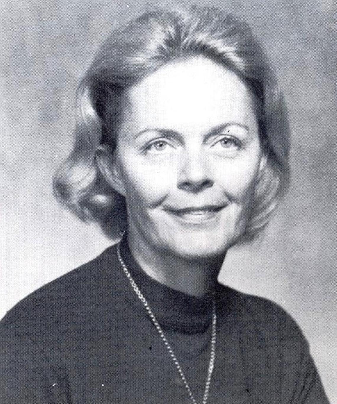 Sheila Sawyer in her 1977 yearbook photo. Sawyer taught at Christopher Columbus High from 1976 to 1990.