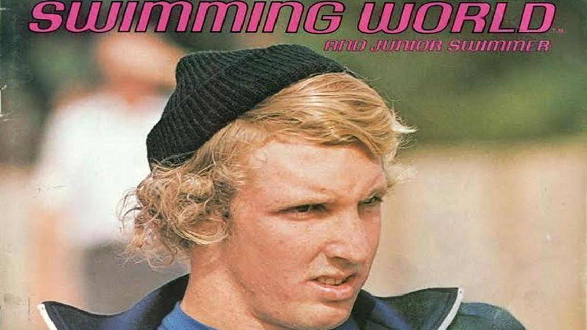 Andy Coan, 17, on the cover of Swimming World magazine in October 1975, the year he broke Olympian Mark Spitz’s world record in the 100-meter freestyle.