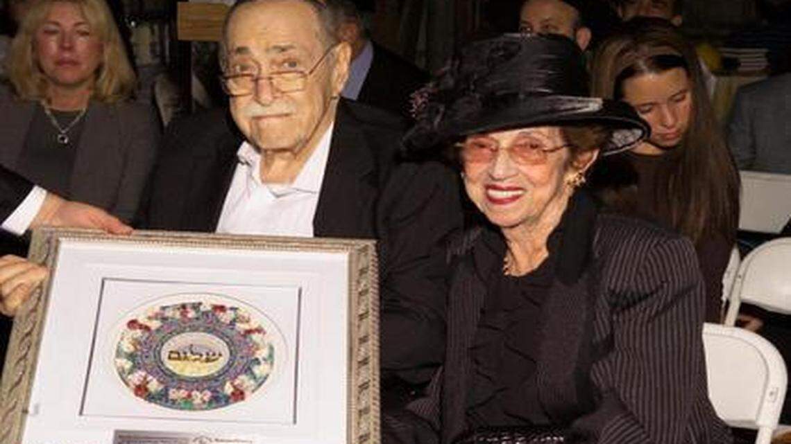 
PHILANTHROPY: The Jewish Learning Center Chabad was renamed in 2006 for retired U.S. Navy Captain Hyman P. Galbut, pictured with wife Bessie. Capt. Galbut passed away about two weeks after the dedication ceremony.
