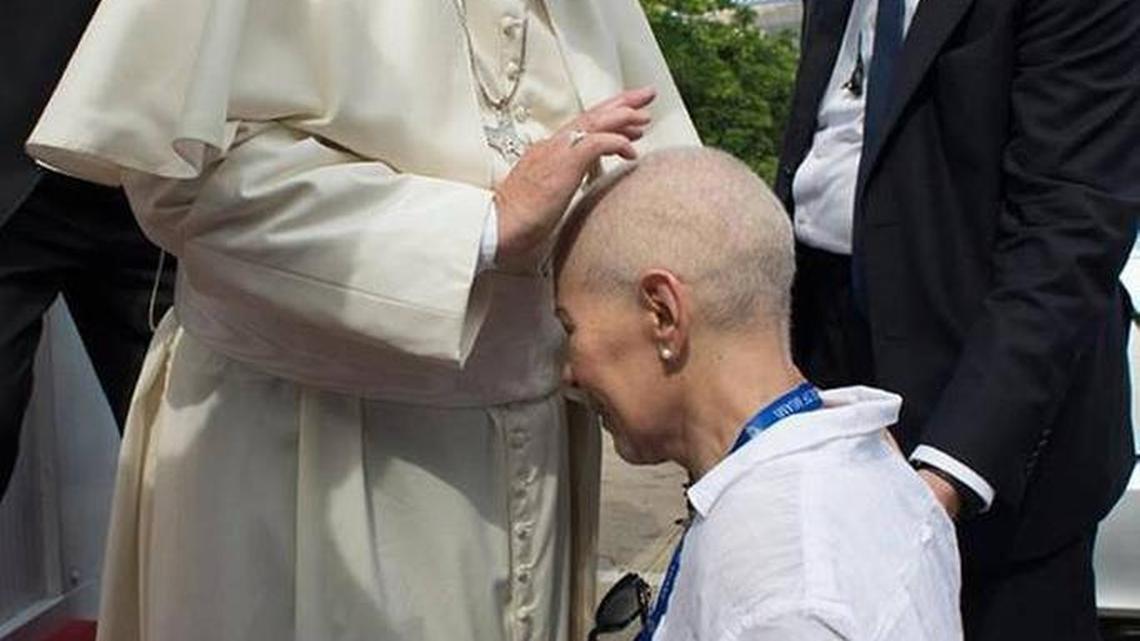 Pope Francis blesses Martha Srra Mohr after his Mass at the Plaza de la Revolucion during his visit to Cuba in September.