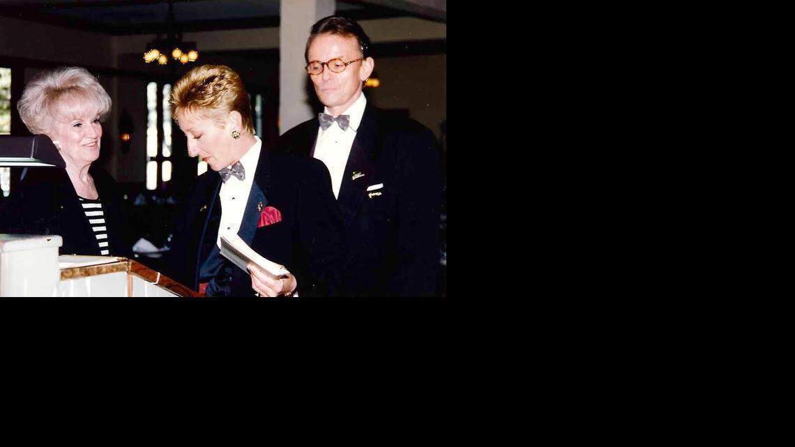 
ROSE IN HER ELEMENT: For six decades Rose McDaniel (left) greeted customers at the South Beach culinary institution Joe’s Stone Crab. “She was loved. She loved celebrities and she was wonderful at small talk and going over and making friends,” said Joe’s owner Jo Ann Bass. 

