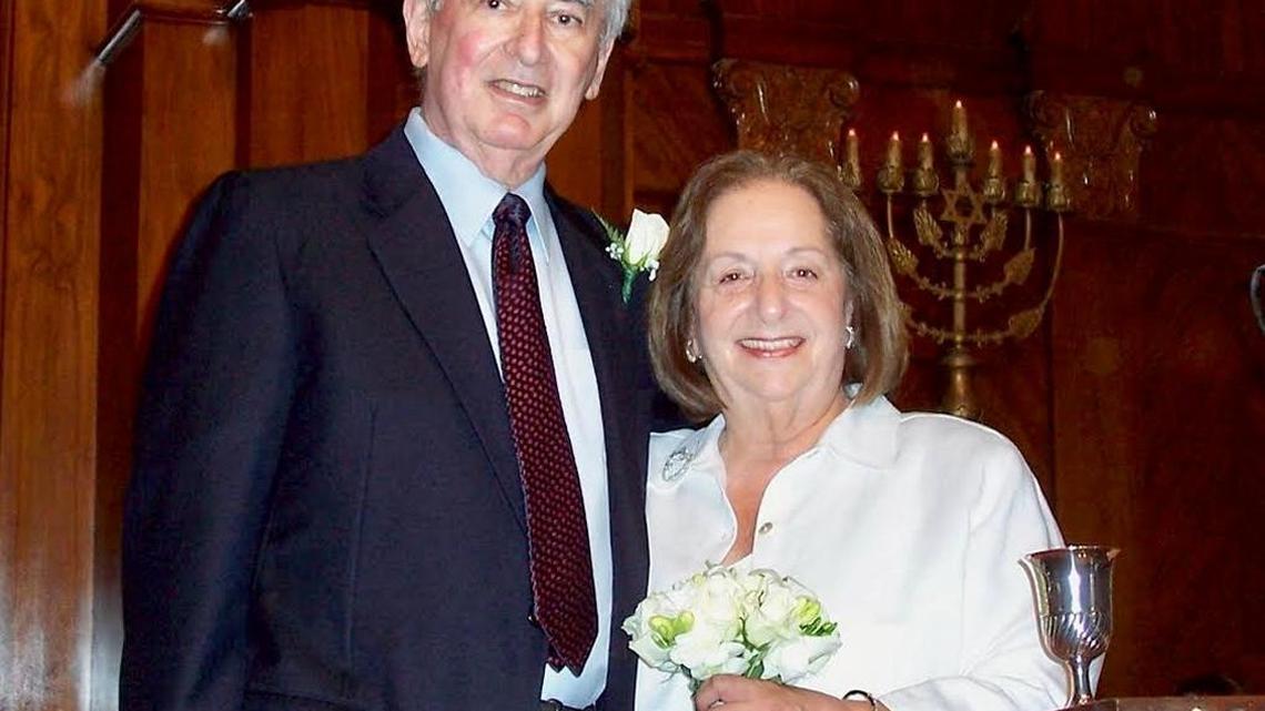 Marcia Kanner (right) with her husband of 59 years, Lewis Kanner at their 50th anniversary and renewal of vows at Temple Israel of Greater Miami. Marcia was a board member of HistoryMiami and co-founded the popular Miami Map Fair International 25 years ago.