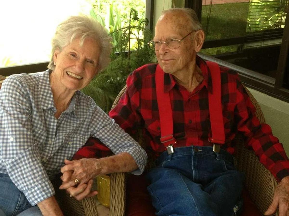 Clyde Roach (right) and his wife Roxie Jo Roach (left) were married 70 years.