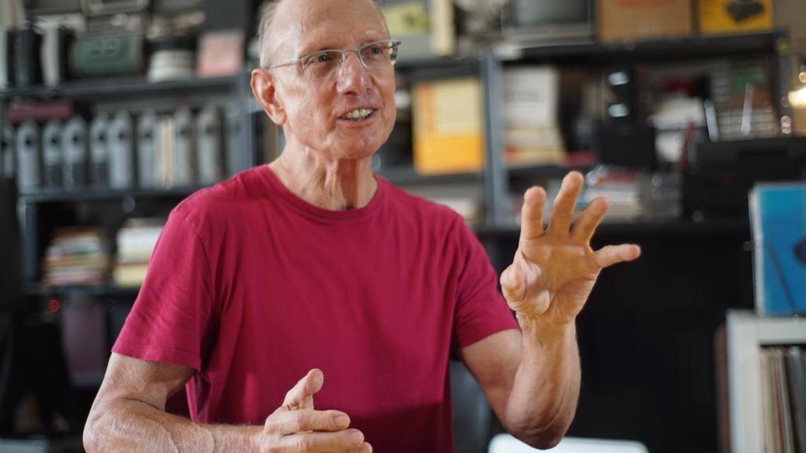 Artist Charles Recher, seen here in 2016, influenced visual projection artists, helped open an artists’ colony on Miami Beach and created installations seen at Art Basel.