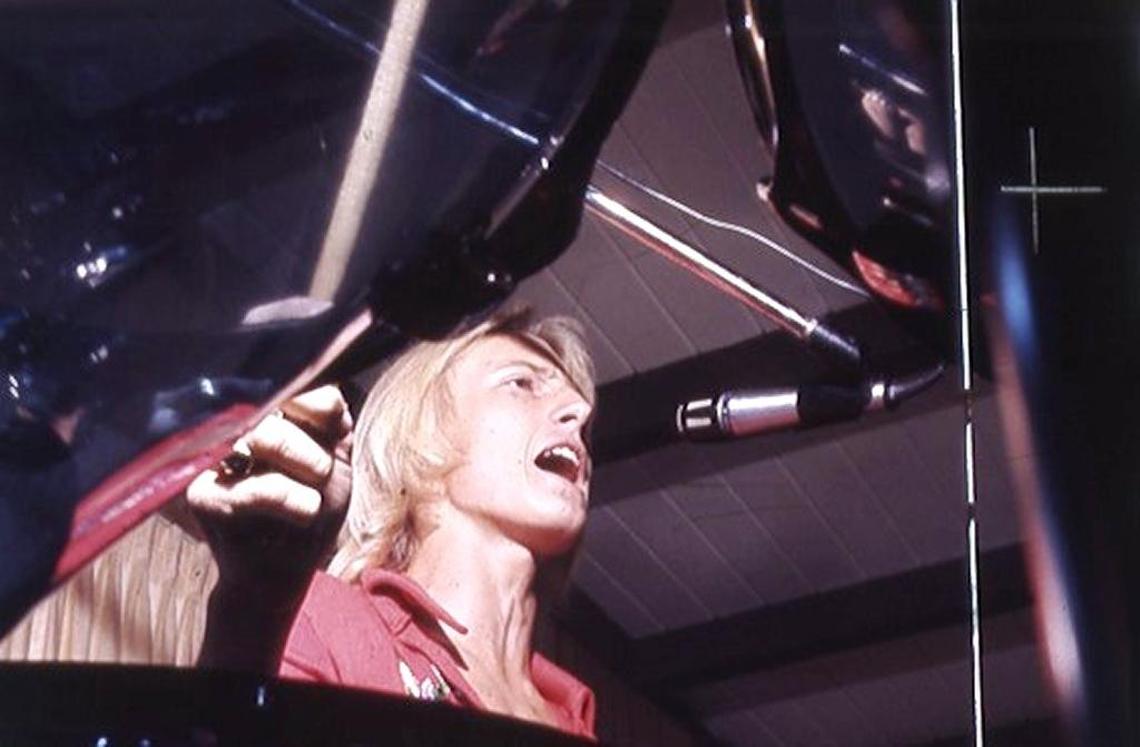 Kevin Layne had the ’70s beat when he played drums and sang in rock band Rapid Transit at Miami’s Marine Stadium. Mom Joyce Layne managed her son’s band.