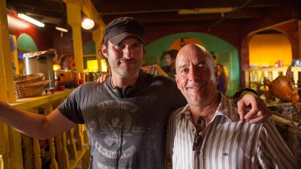 Director Robert Rodriguez with actor Julio Oscar Mechoso on the set of ‘From Dusk till Dawn.’