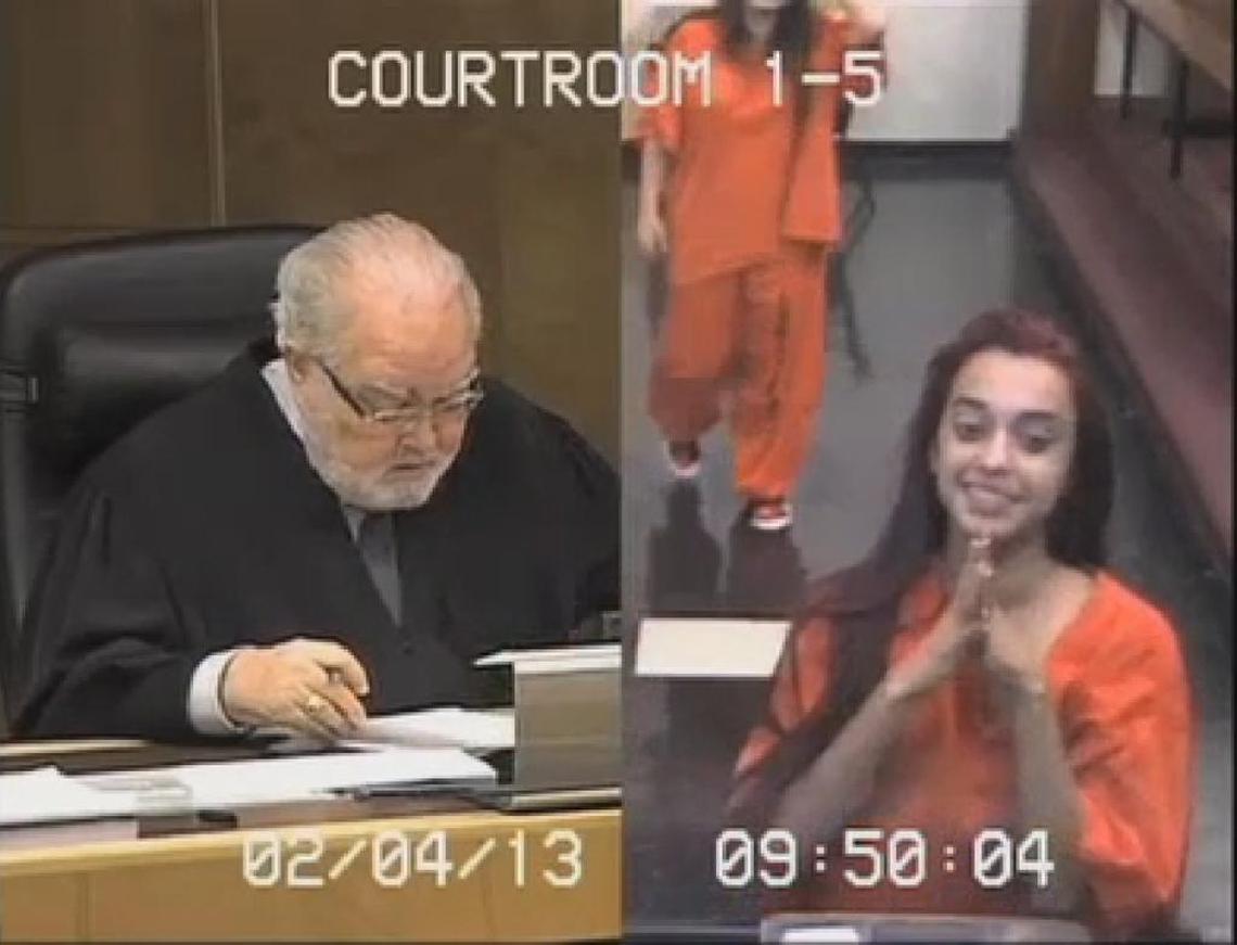 Then-Miami-Dade Judge Jorge Rodriguez-Chomat, left, drew national media attention after he sentenced Penelope Soto, right, to 30 days in jail for giving him the middle finger during bond court.