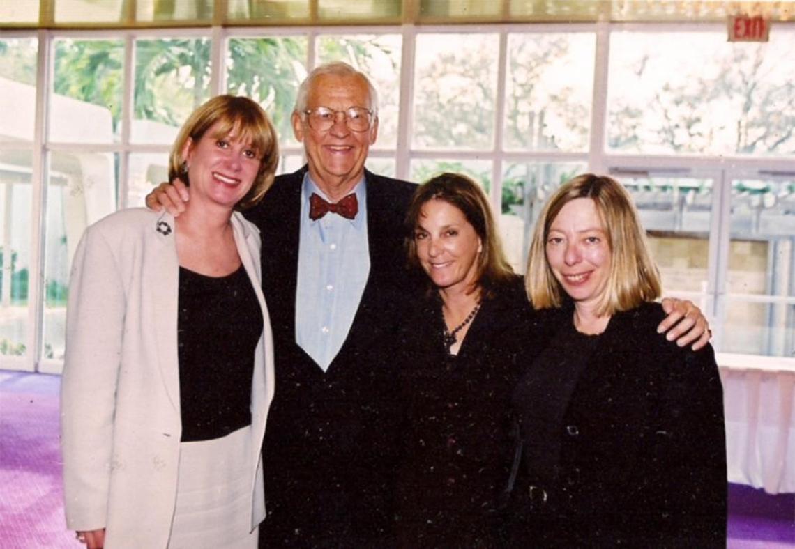 From left: Meg Laughlin, Miami Herald editor Gene Miller, Elinor Brecher and Sydney Freedberg.