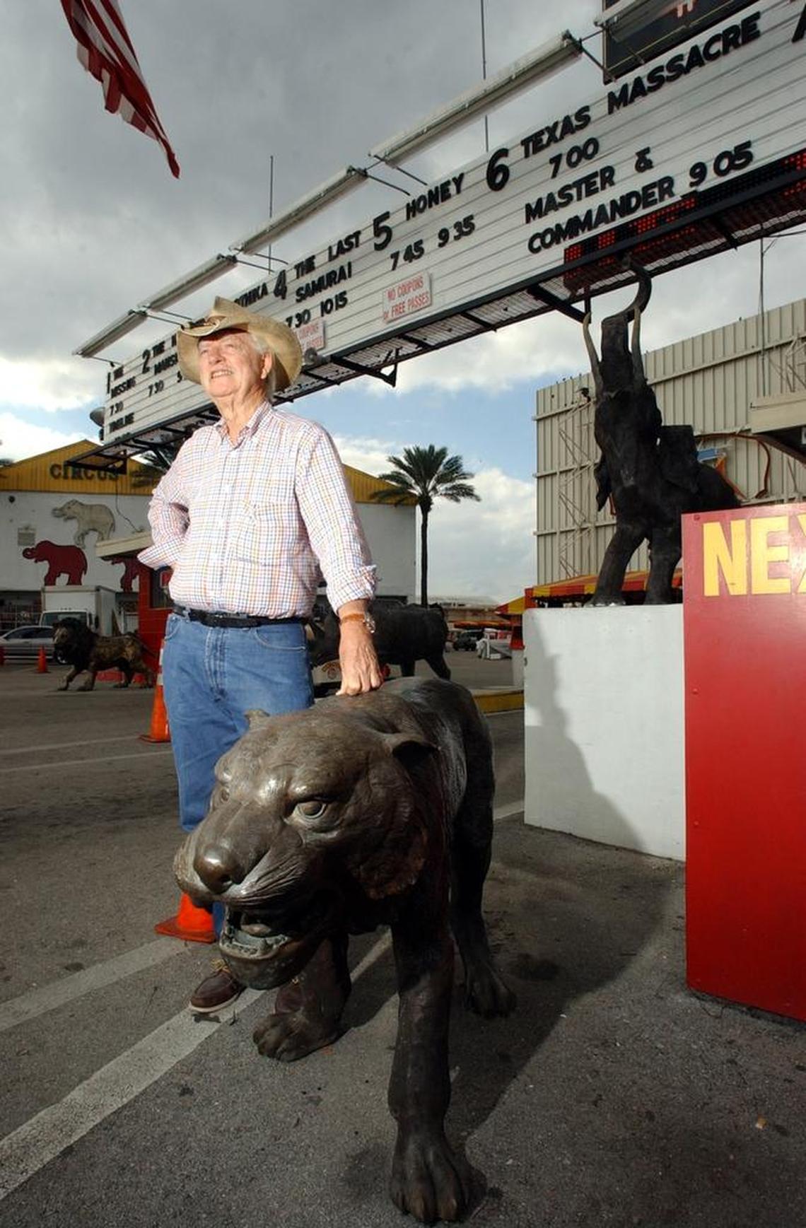 Preston Henn shows off his Swap Shop’s drive-in in 2003.