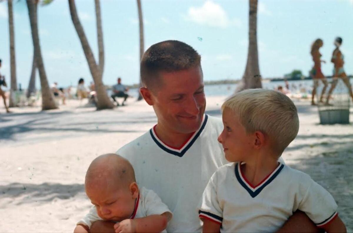 Bob Adams, with sons Jonathan, left, and Robertson, right, at Matheson Hammock Park in about 1971, helped start Troop 941 at Vineland Elementary in the Kendall area. “It has been amazing to see just how many people my father touched in the community,” said Robertson.
