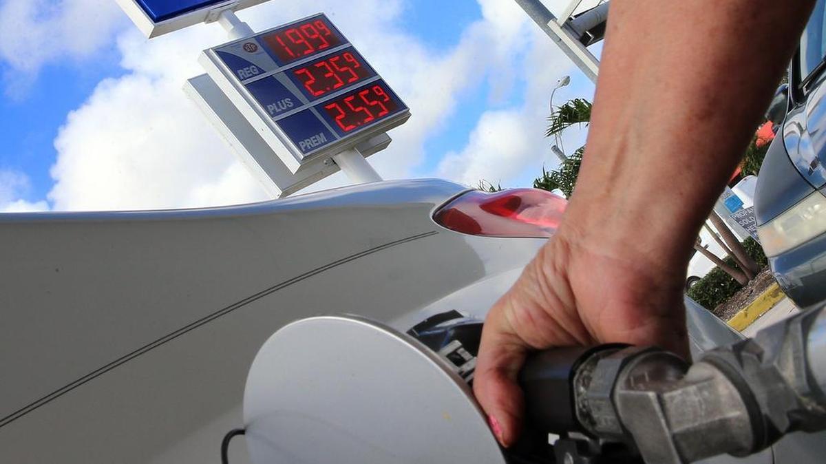 Gas prices are on the rise again in the Miami area. This sign reflects the prices in December 2015.