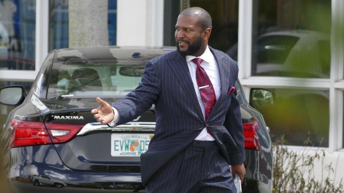Vincent Brown, city attorney for Opa-locka, arrives at the Opa-locka Municipal Complex during a raid by the FBI Thursday March 10, 2016.