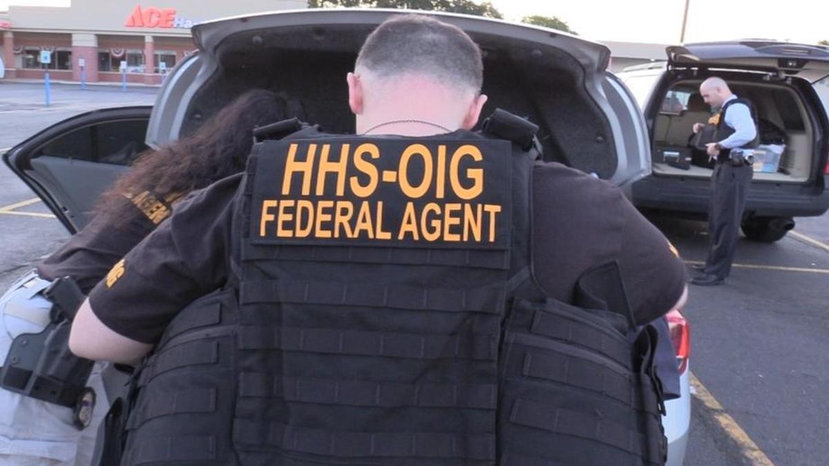 Agents with the U.S. Department of Health and Human Services’ Office of Inspector General gear up before Thursday’s healthcare fraud takedown, which brought charges against 412 defendants across the country, including 115 doctors, nurses and other licensed medical professionals, for their alleged participation in health care fraud schemes involving approximately $1.3 billion in false billings.