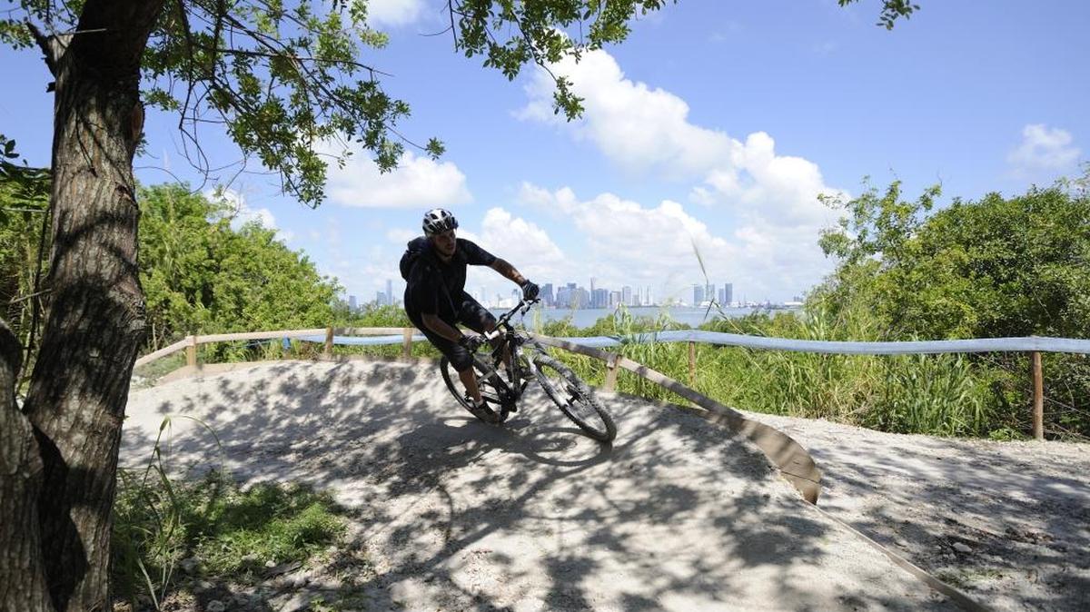 The Virginia Key Bicycle Club won a Public Space Challenge grant to expand mountain bike trails on Virginia Key. In this file photo, Joseph Regner takes a ride.