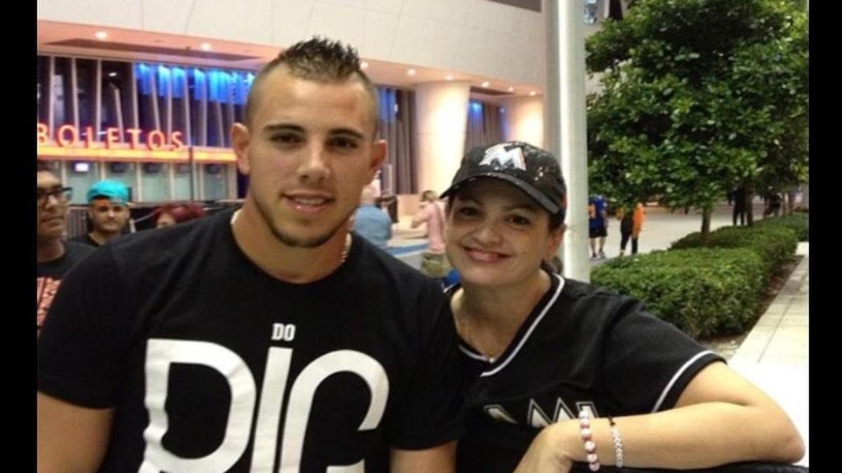 Jose Fernandez and Marlins superfan Dori Amador after a game in 2014. Amador said Fernandez stood out to her because of the love he expressed for others.
