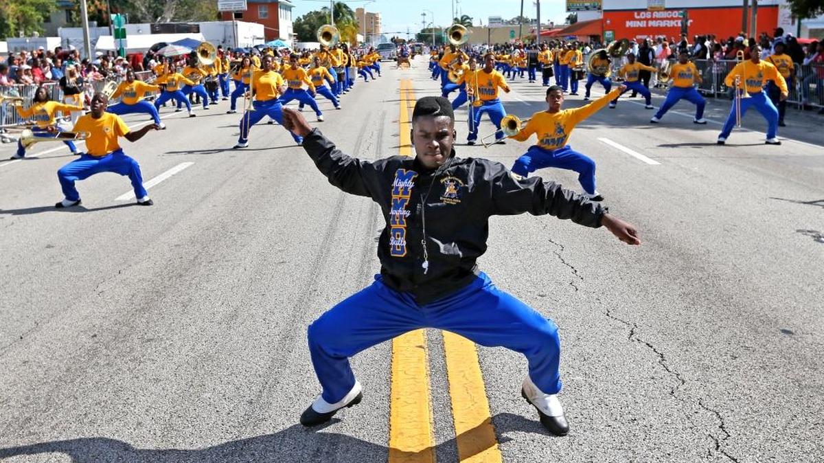 Miami Northwestern band performs during the Martin Luther King Day parade on NW 54th Street in 2014.
