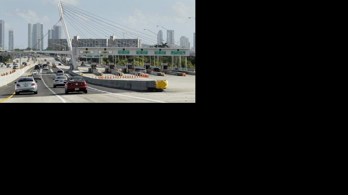 
FILE--The 836 Eastbound Toll plaza will eventually be replaced for a complete automatic Sunpass situation.
