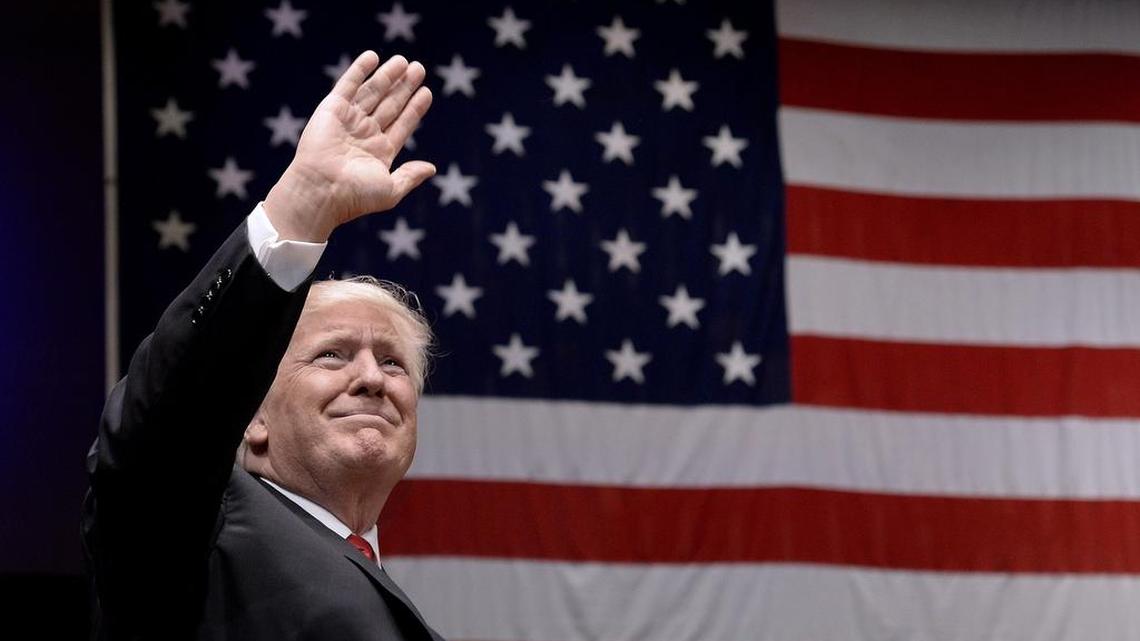 U.S. President Donald Trump participates in the Celebrate Freedom Rally at the John F. Kennedy Center for the Performing Arts on July 1, 2017, in Washington, D.C.