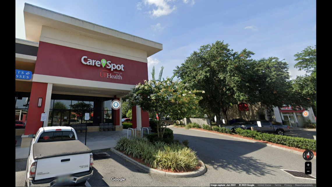 The man entered the urgent care through a vent in the roof, Gainesville police said.