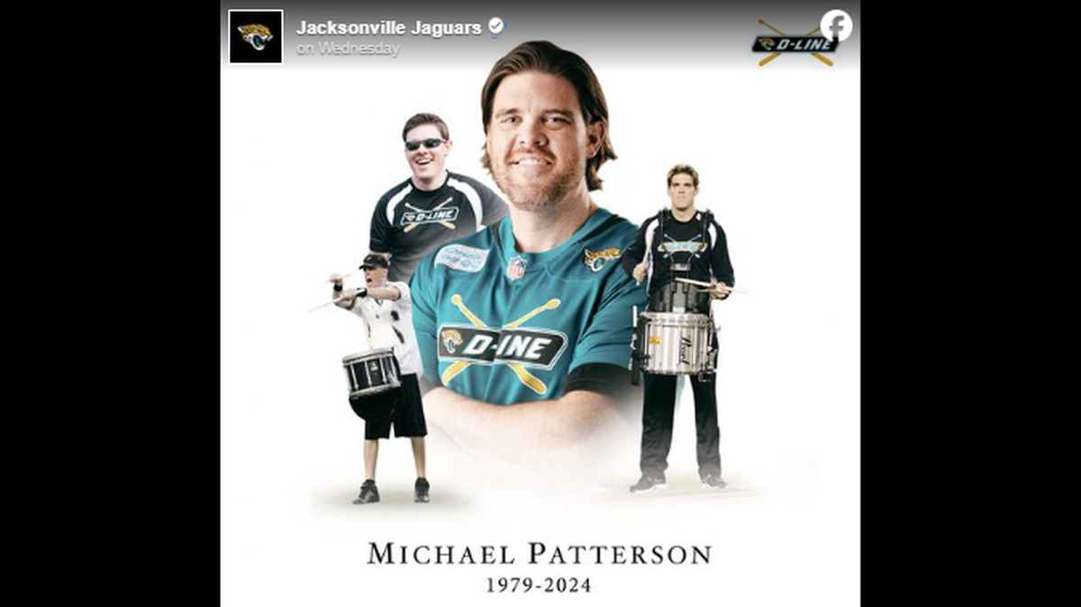 The man led the Jacksonville Jaguars’ drumline for two decades, the team said.