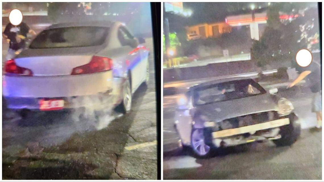 Police in Georgia are searching for a driver accused of hitting a man in a parking lot without stopping.