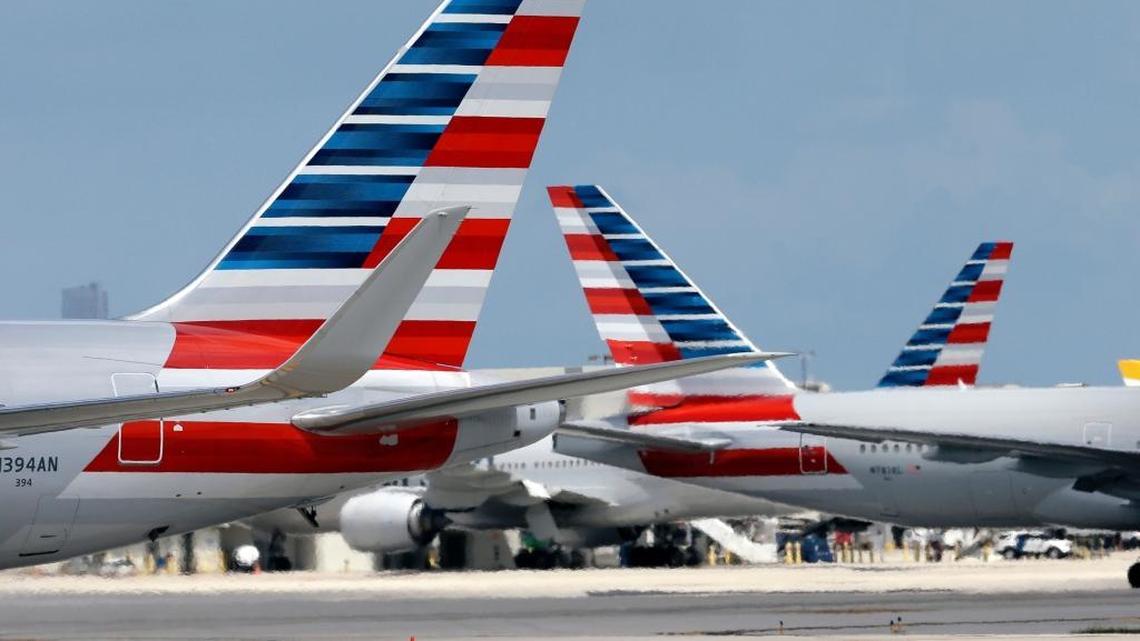 American Airlines jets at Miami International Airport.