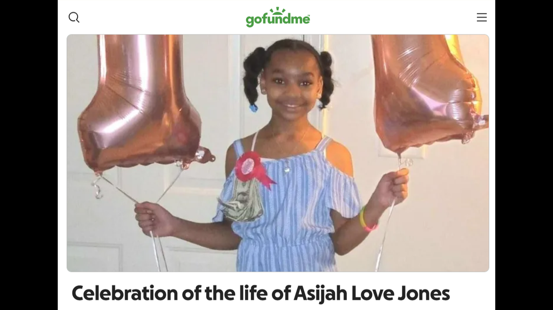 Asijah Love Jones was a month shy of her 12th birthday before she was fatally struck by a stray bullet, her family said.