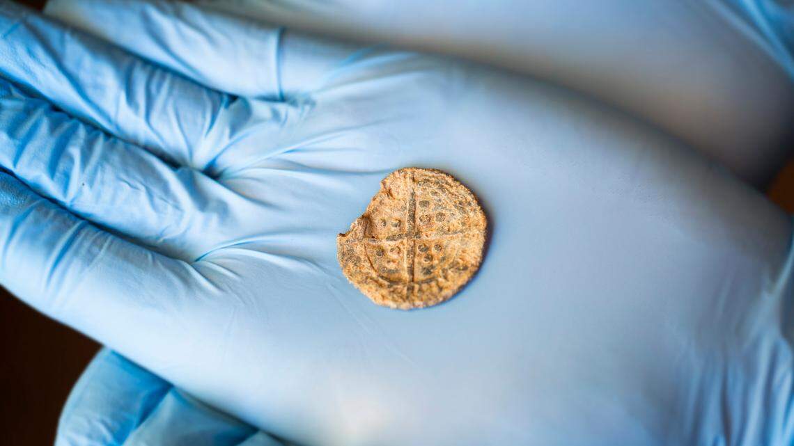 A 600-year-old Christmas token was discovered by a metal detectorist in England, officials said.