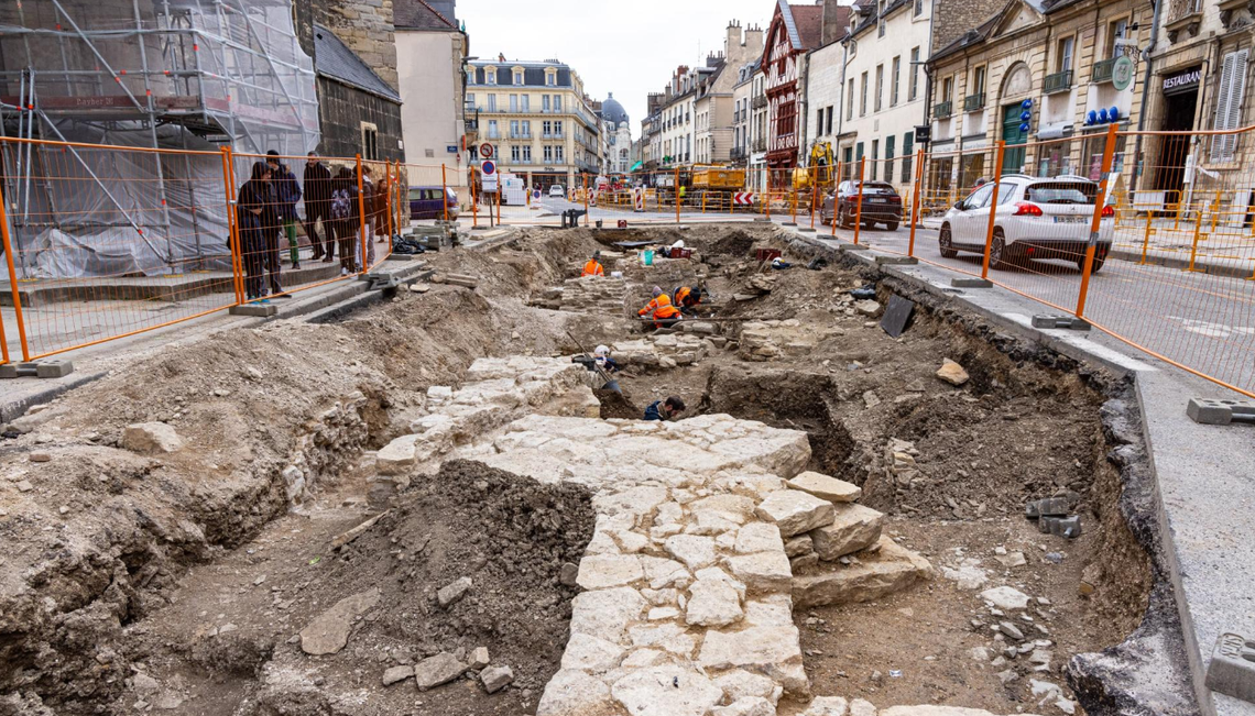 Dozens of medieval graves were discovered below a theater in France, officials said.