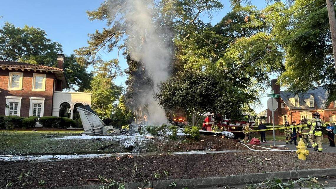 A small plane crashed in a residential neighborhood in Augusta, Georgia, killing the pilot on board, authorities said.