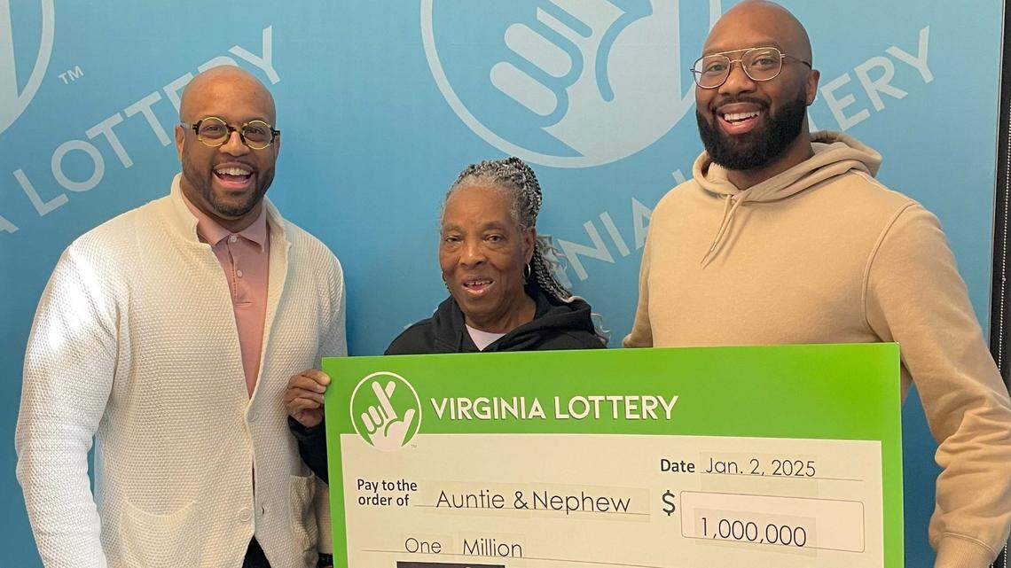 A lucky aunt won a top prize of $1 million off a Virginia lottery ticket gifted to her by her nephew, lottery officials said.