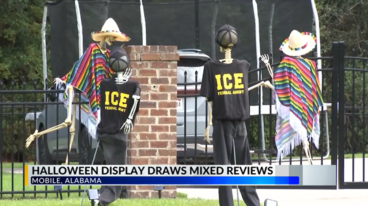 A Halloween display at a Alabama Sheriff’s house is causing controversy.