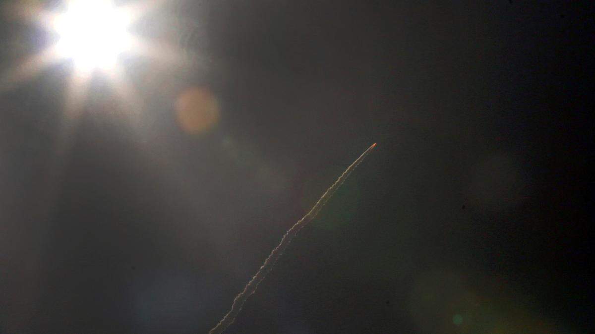 Indian Space Research Organization (ISRO)’s Polar Satellite Launch Vehicle (PSLV) C-45 is seen lifting from Satish Dhawan Space Centre at Sriharikota in Andhra Pradesh state, around 117 kilometers (72 miles) north east of Chennai, India, Monday, April 1, 2019. (AP Photo/ R.Parthibhan)