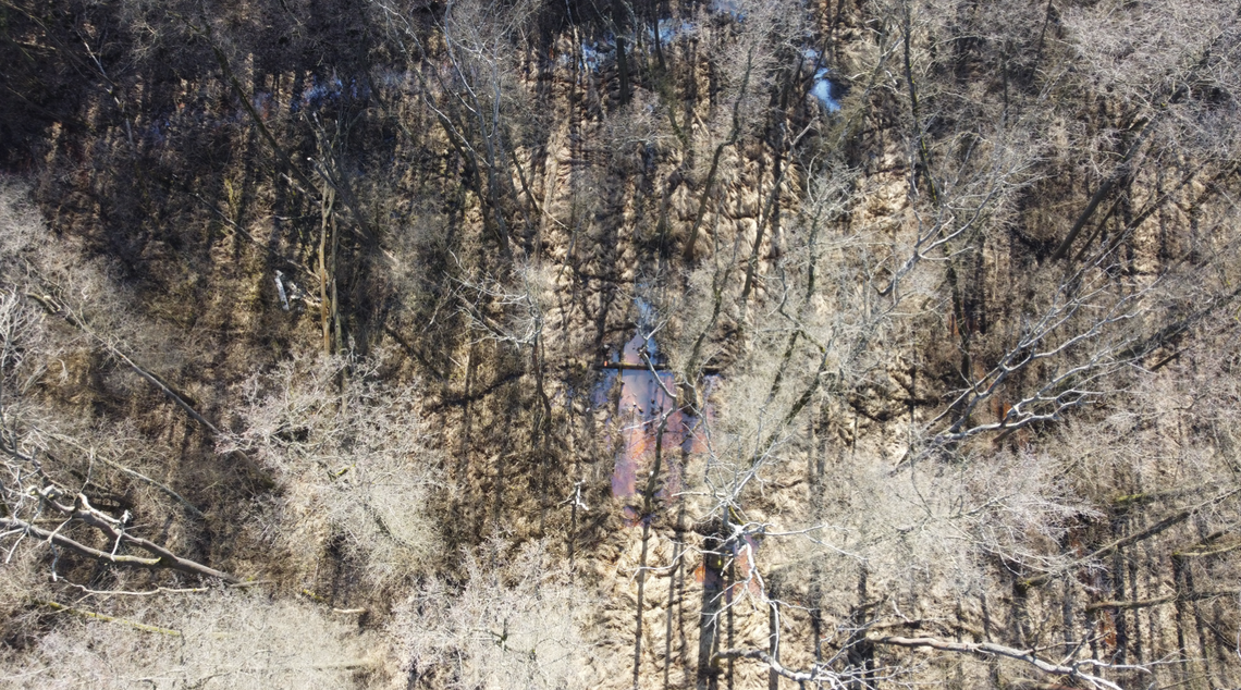 Aerial view of the bog site