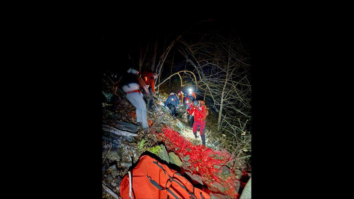 The hiker fell about 30 feet from a ledge, New Hampshire officials said.