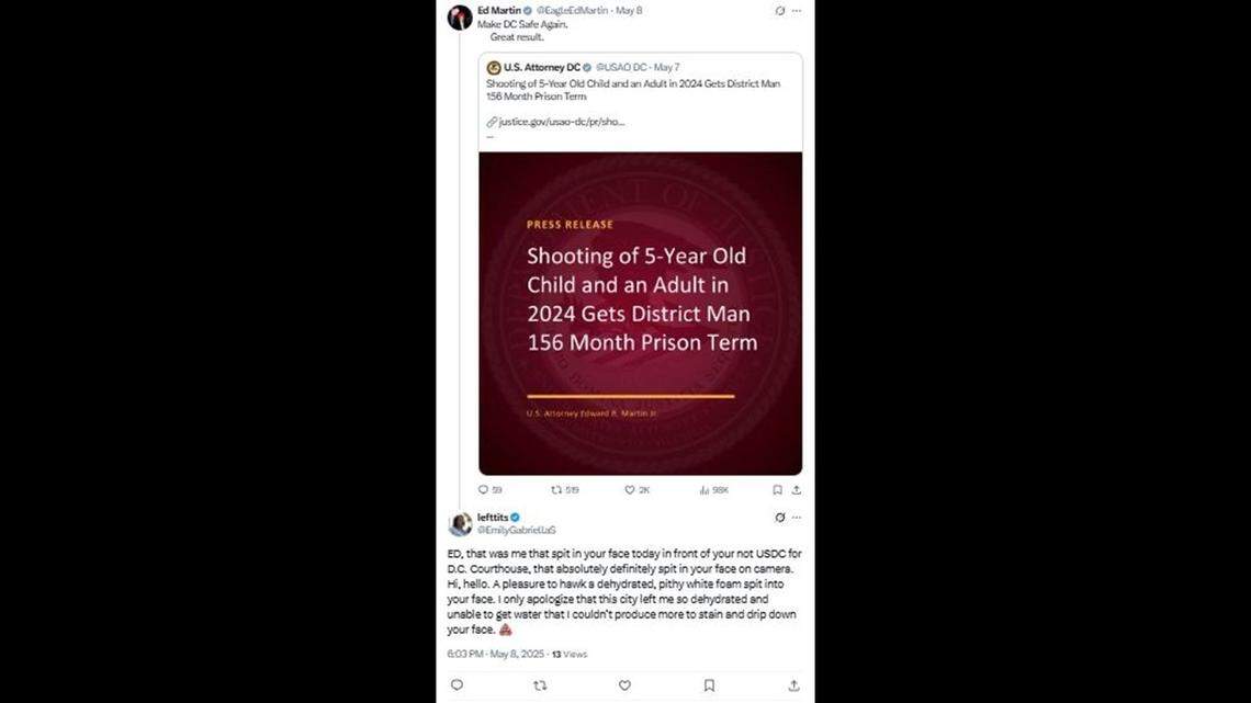 A screenshot of the reply to Martin’s X post.