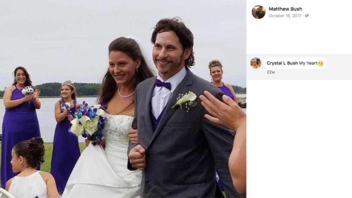 Authorities say Matthew Dale Bush and Crystal French got married in the middle of a crime spree.