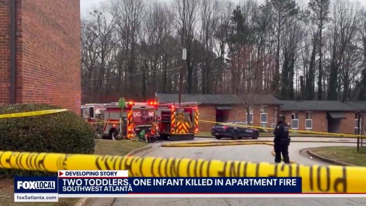 Firefighters responded to a fire on the second floor of an apartment building in Atlanta, Georgia.