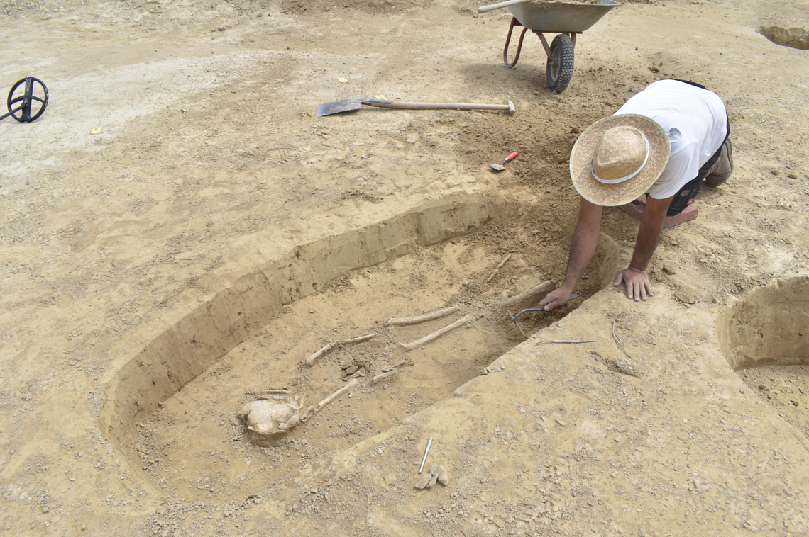 Discovering one of the burials