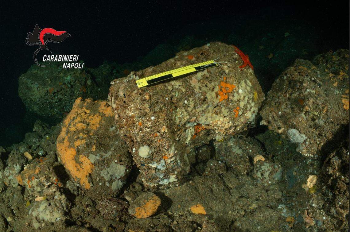 One of the stone artifacts recovered by divers
