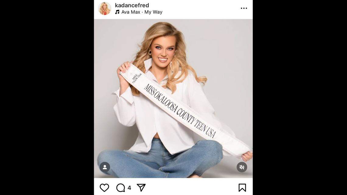 Kadance Fredericksen, a beauty queen and high school senior, was killed in a crash in the Florida Panhandle on Feb. 17, family said.