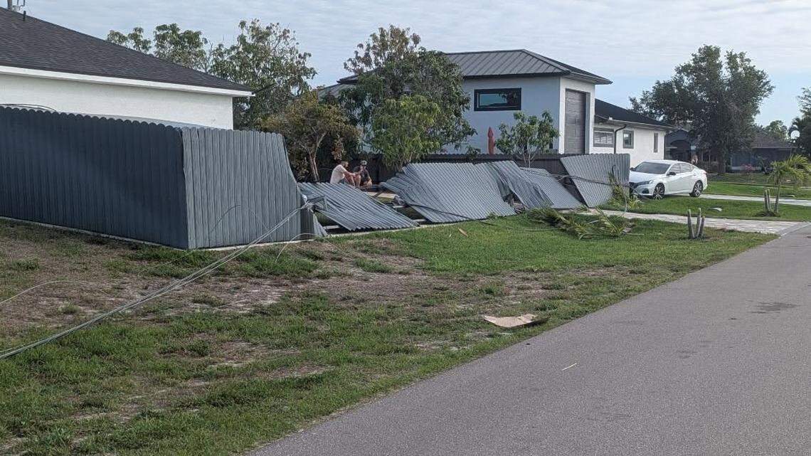 Six utility poles were flattened, “several parked vehicles were dragged across yards, and numerous fences were damaged,” police said.