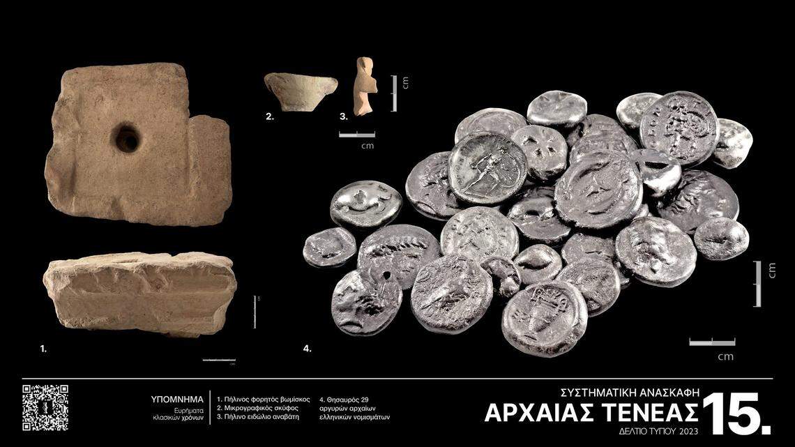 Some of the coins depict Hercules strangling two snakes, officials said.