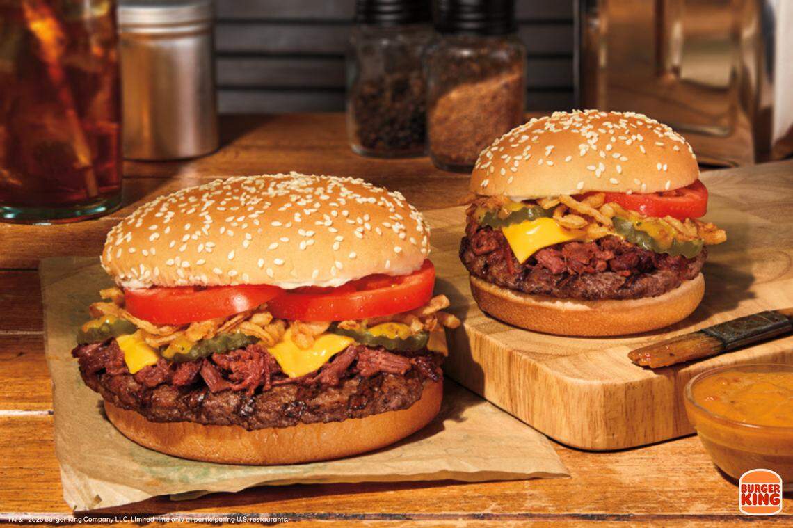 Burger King’s new BBQ Brisket Whopper features smoked brisket, crispy onions cheese and a golden barbecue sauce, the restaurant said.